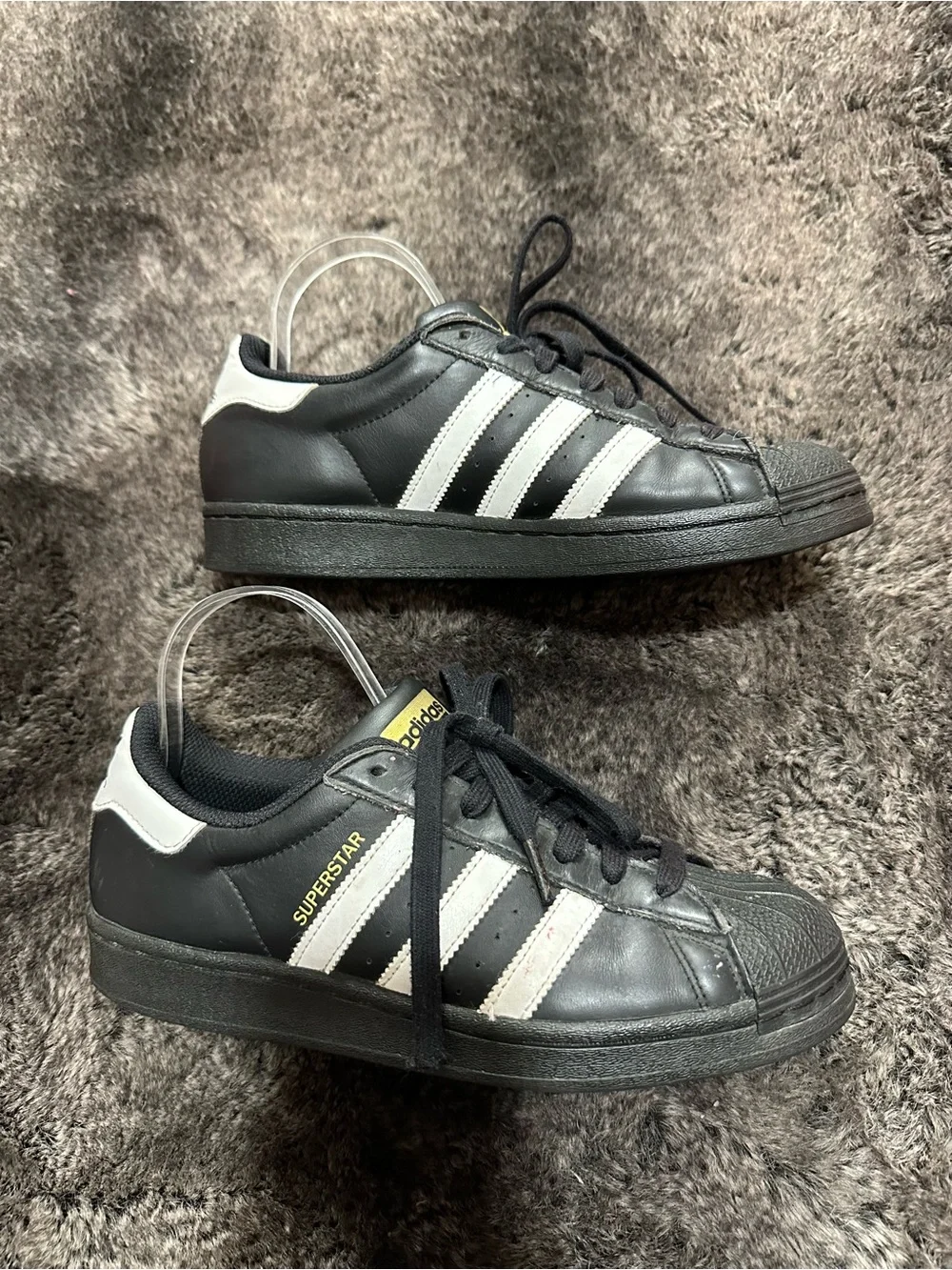 Adidas Core Black White Superstar Shoes Men’s Sz 7 / Woman’s 8.5 Blokecore Indie
